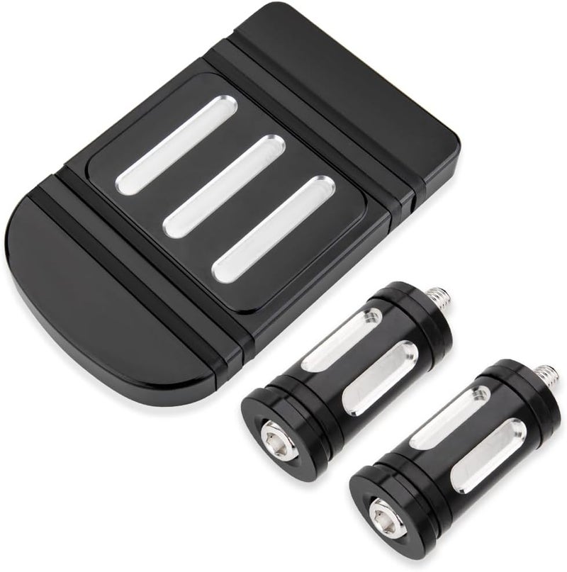 KICRY Brake Pedal Cover Compatible with Harley softail Heritage Springer Fit Fat Boy Deluxe FLSTN Road King FLHR Road Glide FLTR Pads Cover (D-Black Kit) - Image 1